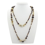 Бусы агат бежево-коричневый 6..14мм, бусы "Равновесие", длина бус 150см