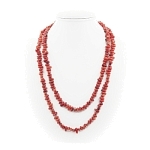 Коралл красный натуральный, "Зернышко", палочки 10х5мм, бусы 118см 