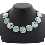 Бусы из ангелита, плоские круглые 30мм, длина 46см