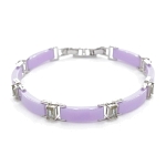 Браслет "Лилу" из фиолетовой керамики с Султанитом покрытие светлый металл
