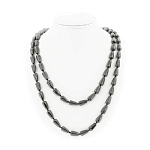 Гематит (Бразилия), капли, бусы длиной 122см