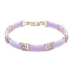 Браслет "Лилу" из фиолетовой керамики с Александритом покрытие под золото, длина 20см