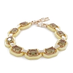 Браслет "Октагон" из желтой керамики с Султанитом покрытие под золото, длина 18см