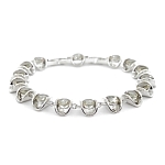 Султанит, браслет "Кимберли", покрытие родий, длина 18см