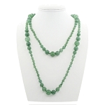 Бусы авантюрин зелёеный 6..14мм, бусы "Равновесие", длина бус 150см