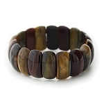 Браслет "Ноготки" из натуральных камней - соколиный, тигровый и бычий глаз