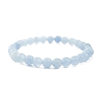 Кварц "аквамарин" 6мм, браслет "Классика" длина 18см