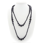 Бусы авантюрин синий 6..14мм, бусы "Равновесие", длина бус 150см