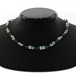 Бусы фианит "хризолит" и "хрусталь", граненые, короткие 42см