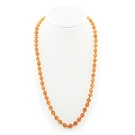 Бусы кошачий глаз оранжевый "Колибри-мини", круглые 8мм, средние 57см