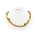 Янтарь дичка с бисером, бусы "Винтаж 2" длиной  51см