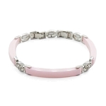 Браслет "Лили" из розовой керамики покрытие светлый металл