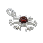 Кулон "Снежинка" янтарь темный