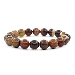 Агат коричневый 10мм, браслет "Классика" длина 18см