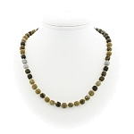 Яшма темная,  граненые кубики 7мм, бусы "Текта", длина 50+4см