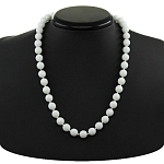 Агат белый (кальцит), круглые гранёные 10мм, бусы 49см