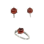 Комплект "Аделия" янтарь  (имитация) размер кольца 18