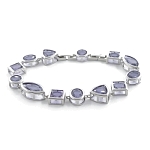 Александрит, браслет "Боярд", покрытие родий, длина 16,5см