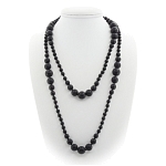 Бусы шунгит 6..14мм, бусы "Равновесие", длинаа бус 150см