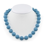 Бусы бирюза (имитация), круглые 16мм, короткие 45см