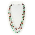 Бусы агат самоцветы "Милиса" , круглые 8мм, длинные 124см