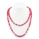 Турмалин ярко-розовый (имитация), круглые 8мм, длинные 114см