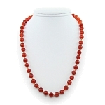 Бусы сердолик, круглые 8мм, короткие 45см