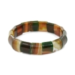 Браслет "Ириска" агат коричнево-зеленый