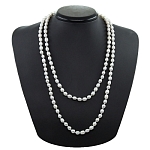 Бусы белый жемчуг, неровный овальный 6х8мм, длина 120см