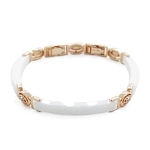 Браслет "Лили" из белой керамики покрытие под золото