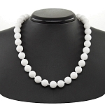 Агат белый (кальцит) "Классика" 12мм, бусы длиной 48см