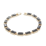 Браслет "Канти" из черной керамики покрытие под золото