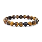 Тигровый, соколиный и бычий глаз 8мм, браслет "Классика" длиной 17см