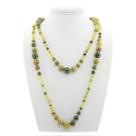 Бусы агат желто-зеленый 6..14мм, бусы "Равновесие", длина бус 150см