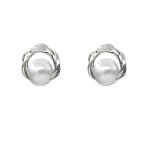 Серьги "Мия" жемчуг (имитация), светлый металл