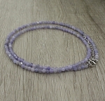 Танзанит гранёный 3мм прозрачные бусины "Соблазн", бусы длиной 48см