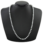 Бусы серый жемчуг, круглый ровный 7мм, средние 63см