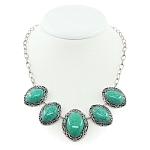  Бирюза (имитация) "Византия", дольки, бусы длиной 48см