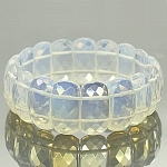 Браслет "Адамат" из искусственного лунного камня с огранкой. Длина браслета 19см, ширина 2,5см.