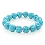 Браслет "Классика" бирюза имитация, круглые 12мм